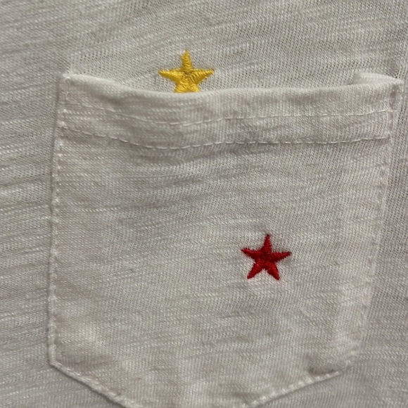 HONEYPUNCH Embroidered Stars V-neck T-shirt - Picture 3 of 5